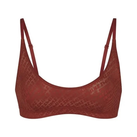 SKIMS Other - SKIMS NWT Saffron Logo Mesh Skimpy Triangle Bralette Size 2XS